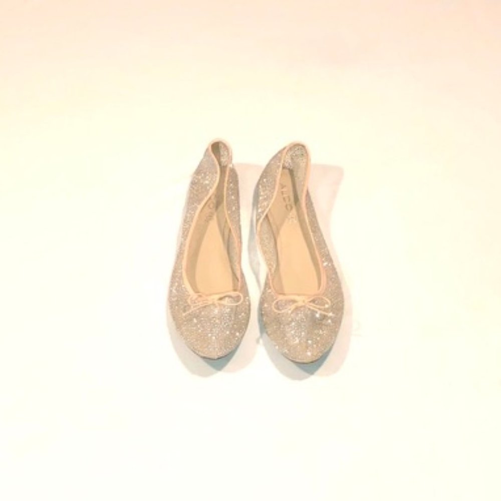 Aldo Glittery Champagne Ballet Flats